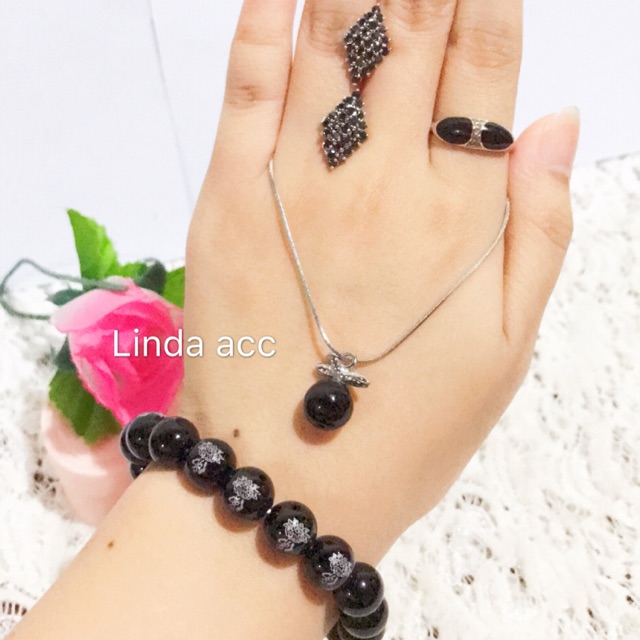 set titanium permata giok.gelang giok asli 8