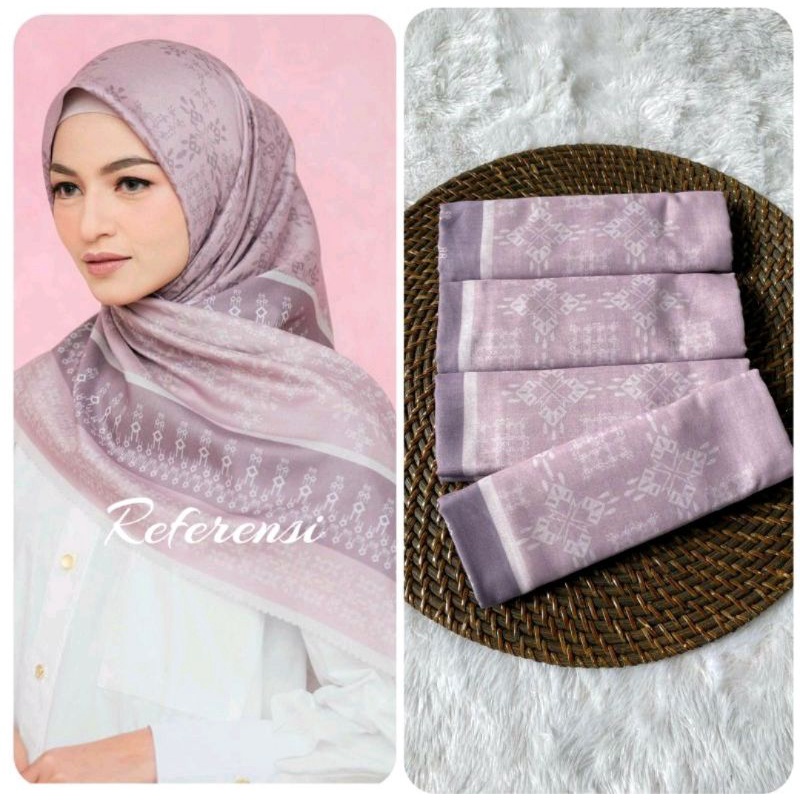 Hijab segi empat voal premium sublime lassercut dusty purple