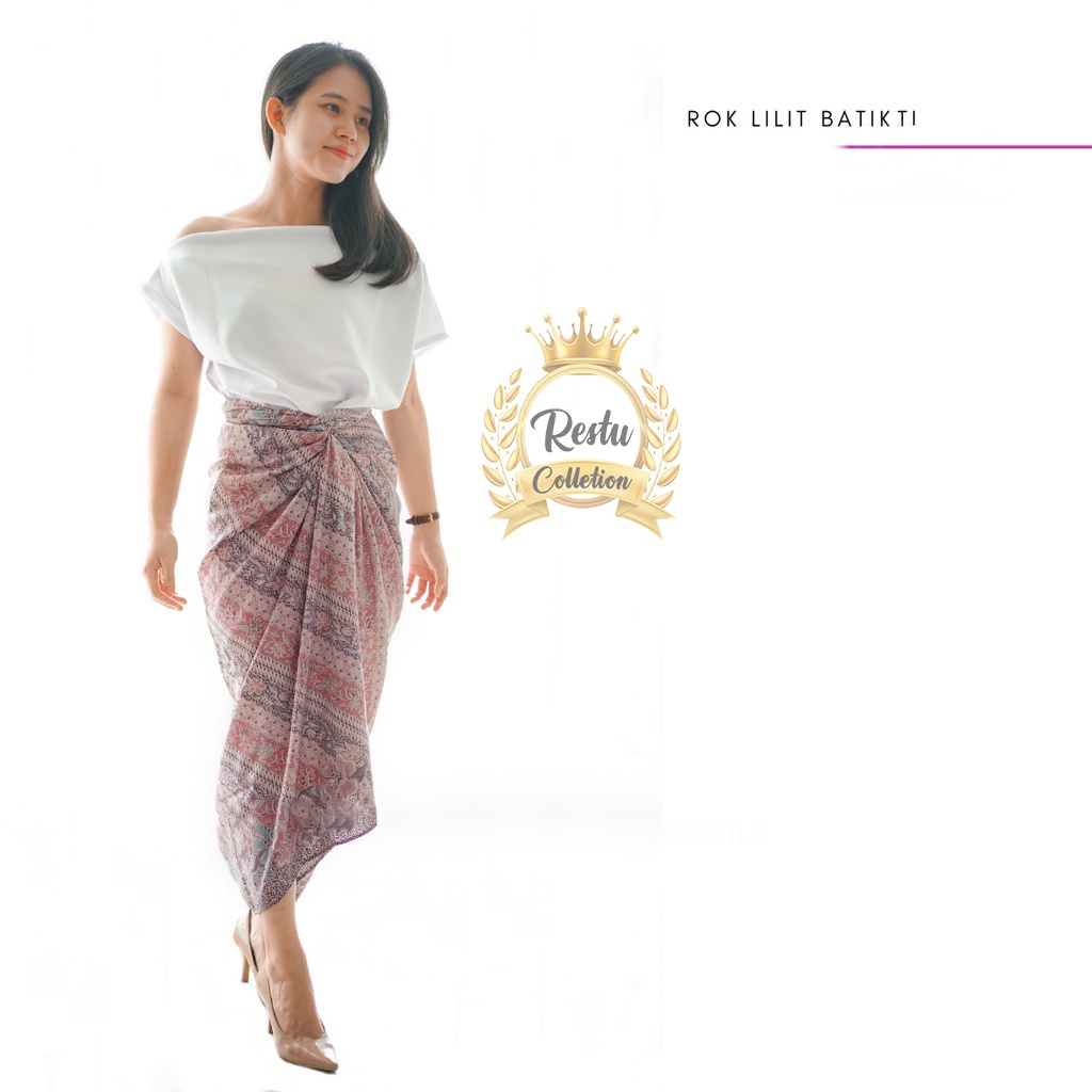 ROK LILIT MOTIF BATIK LARAS SALEM BAWAHAN WANITA KEBAYA WISUDA KONDANGAN TUNANGAN NIKAHAN BAHAN Kain Sutra HQ PREMIUM