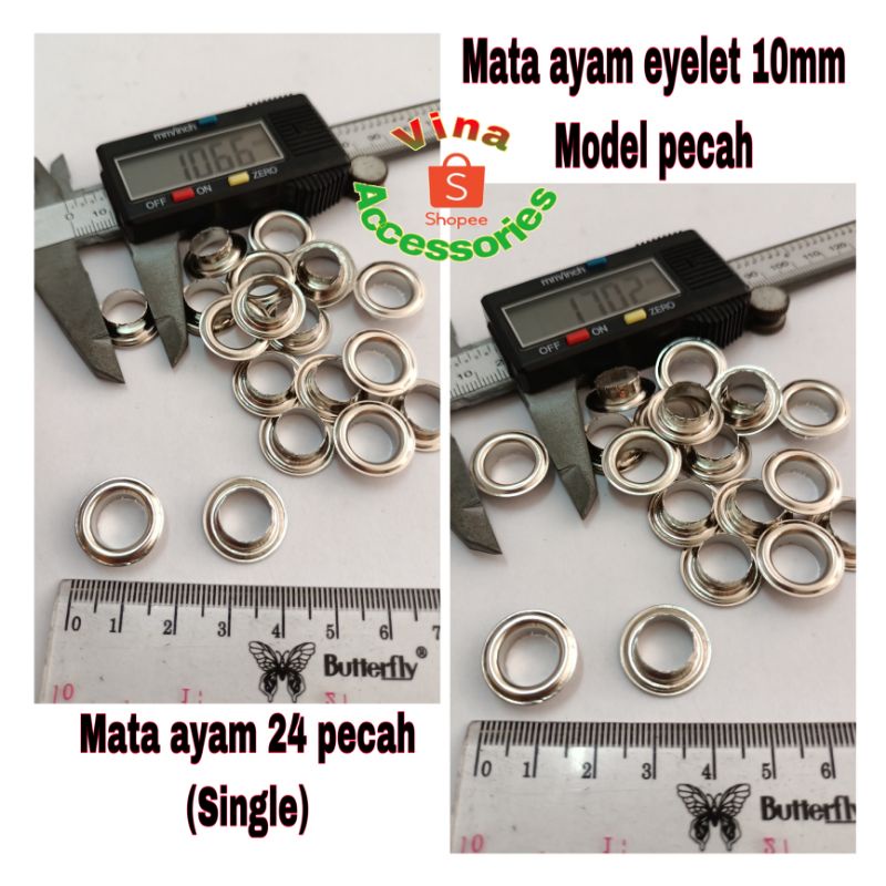 10gross mata ayam 24 pecah / mata ayam eyelet 10mm