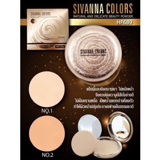 SIVANNA COLORS NATURAL AND DELICATE BEAUTY POWDER HF689/ULTRA FOUNDATION/KOSMETIK WAJAH/BEDAK WAJAH