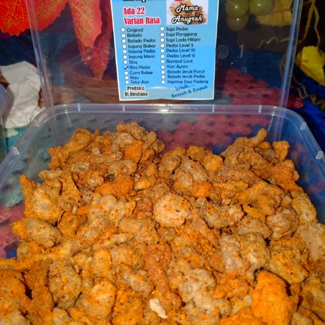 

Cemilan snack murah banjarmasin Keripik kulit ayam box besar