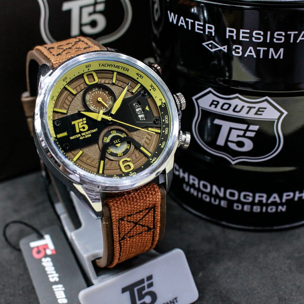 jam tangan pria original t5 h 3584 kulit