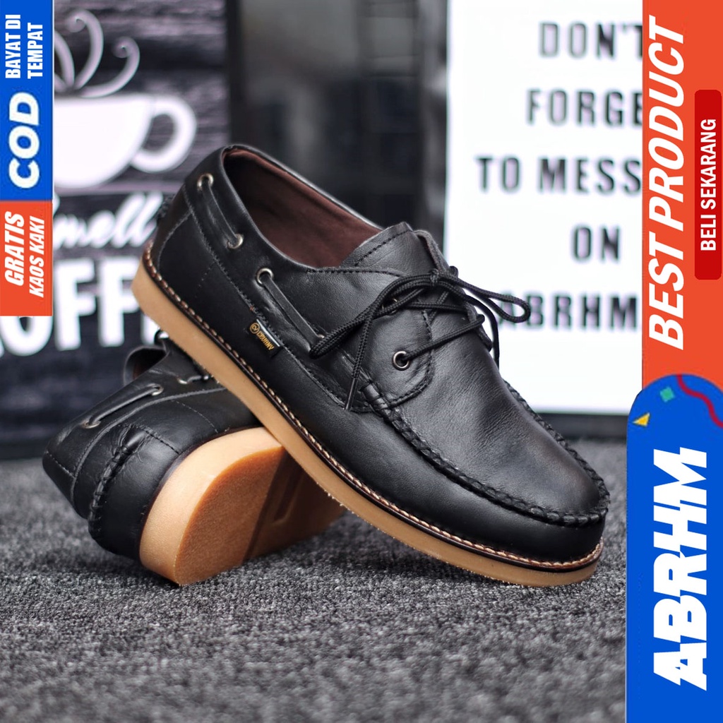 Abrhm Davis - Sepatu Formal Pria Pantofel Kulit Asli