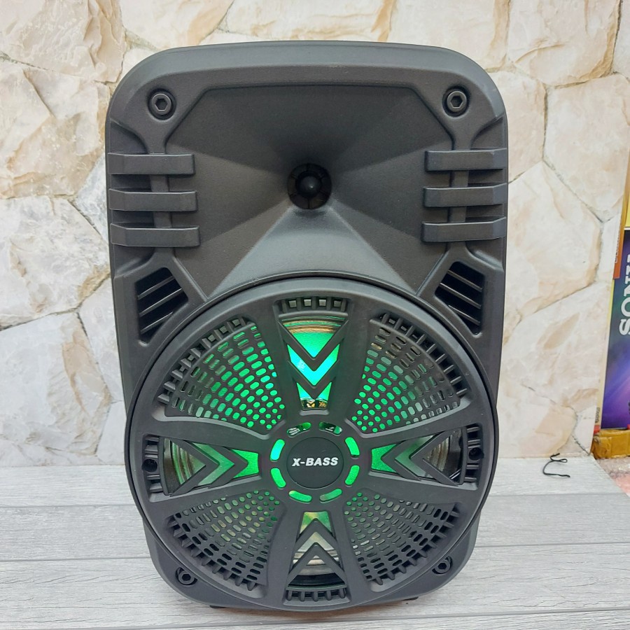 COD SPEAKER BLUETOOTH 8'5 INCH FLECO F-8604 LED  PLUS MIC KARAOKE X-BASS//SPEAKER FLECO X-BASS//SPEAKER KARAOKE//SPEAKER WIRELESS