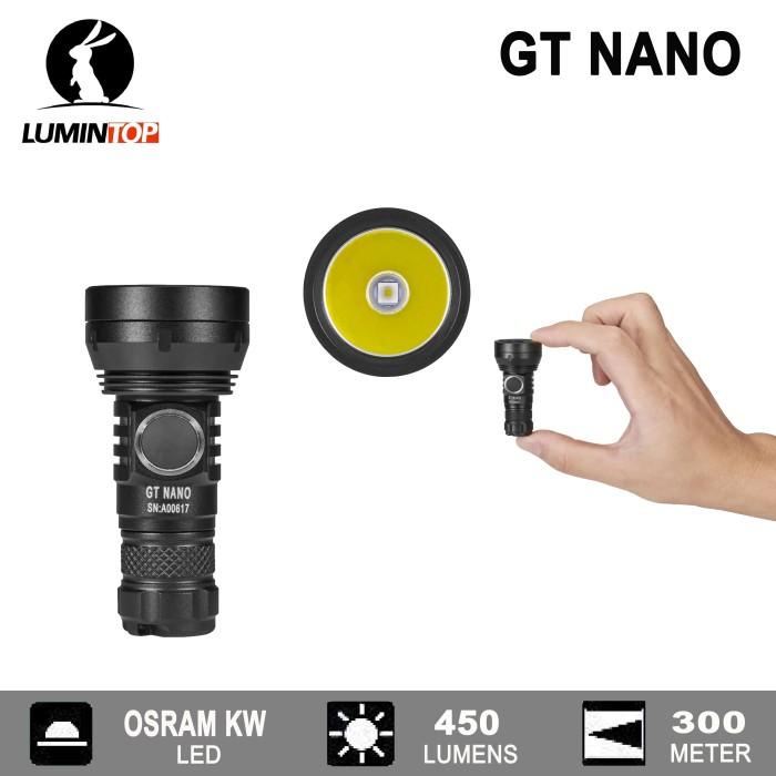 Flash | Lumintop Gt Nano Flashlight Senter Led 450 Lumens 300 Meter