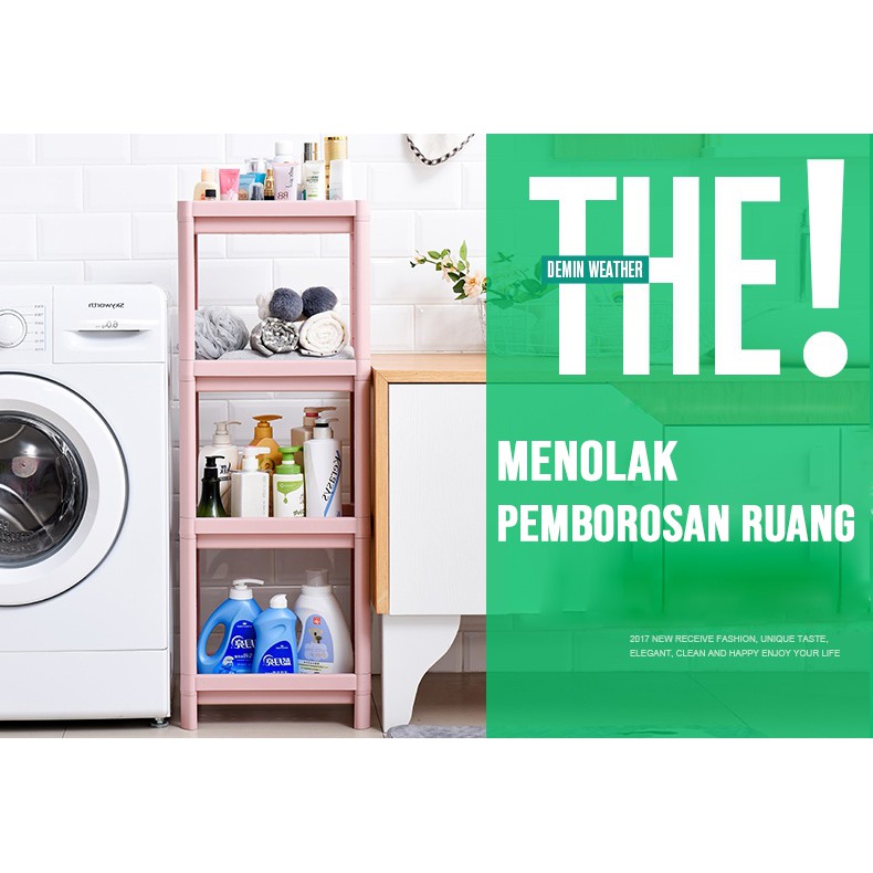 Rak Kamar Mandi Z4 Rak Dapur Rak Penyimpanan Tempat Sabun Tempat Bumbu 4 Tingkat