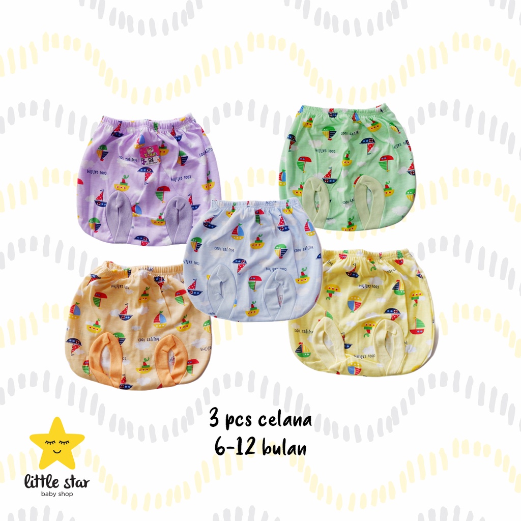 ISI 3 PCS Y Lin Celana Kacamata Motif Anak Bayi Cewek Cowok | Celana Pop Bayi Unisex | Celana Kodok Bayi