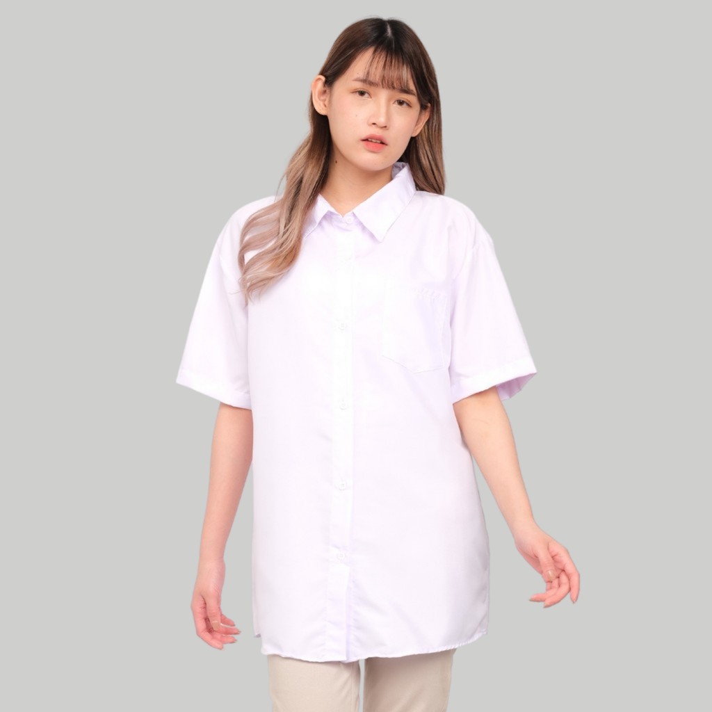 Monellina 06247 Kemeja Wanita Lengan Pendek Polos-4