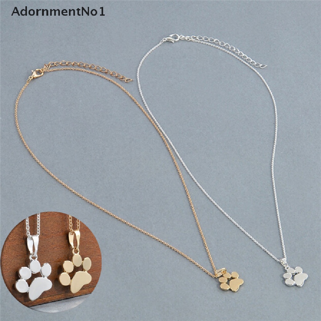 (AdornmentNo1) Kalung Rantai Dengan Liontin Telapak Kaki Anjing / Kucing Untuk Wanita