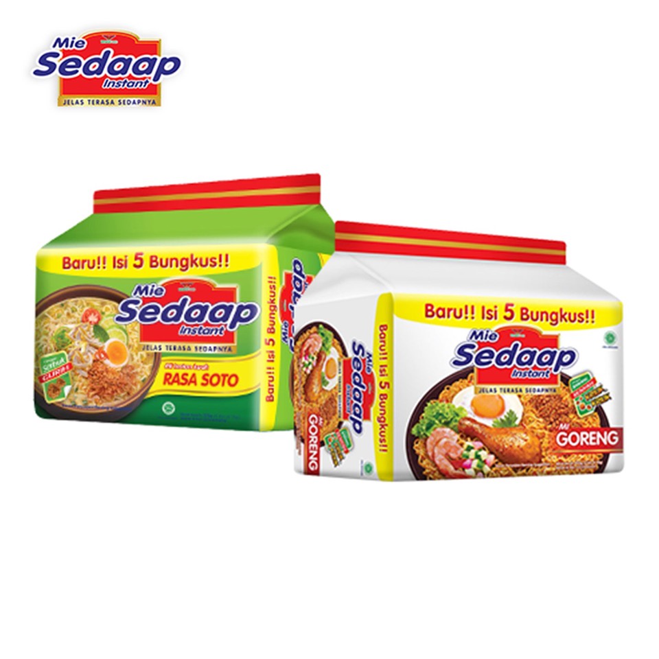 Mie Sedaap Soto 75 gr isi 5 + Mie Sedaap Goreng 90 gr isi 5