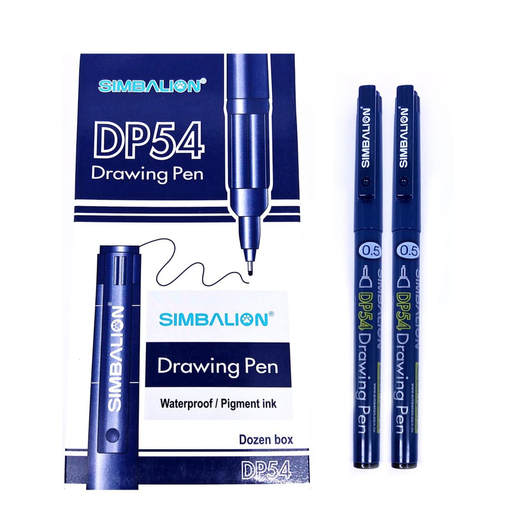

Simbalion Drawing Pen Hitam 1 LUSIN/ Pulpen Spidol Gambar 12 Pcs