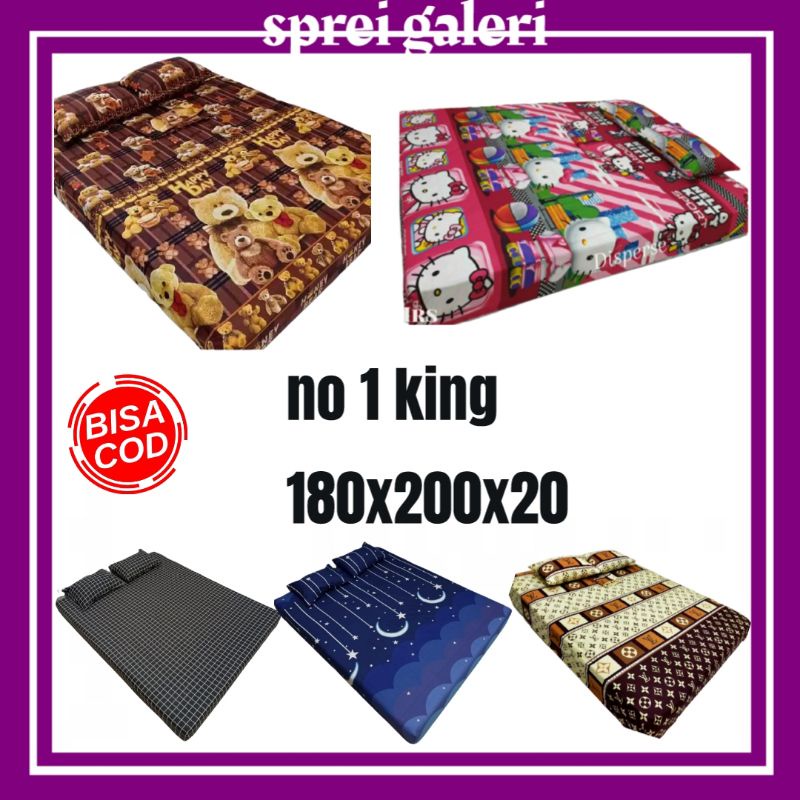 Sprei Resleting 180x200x20 No 1 160x200x20 No 2 Sarung Kasur Busa Springbed Murah Karakter Bahan Kat