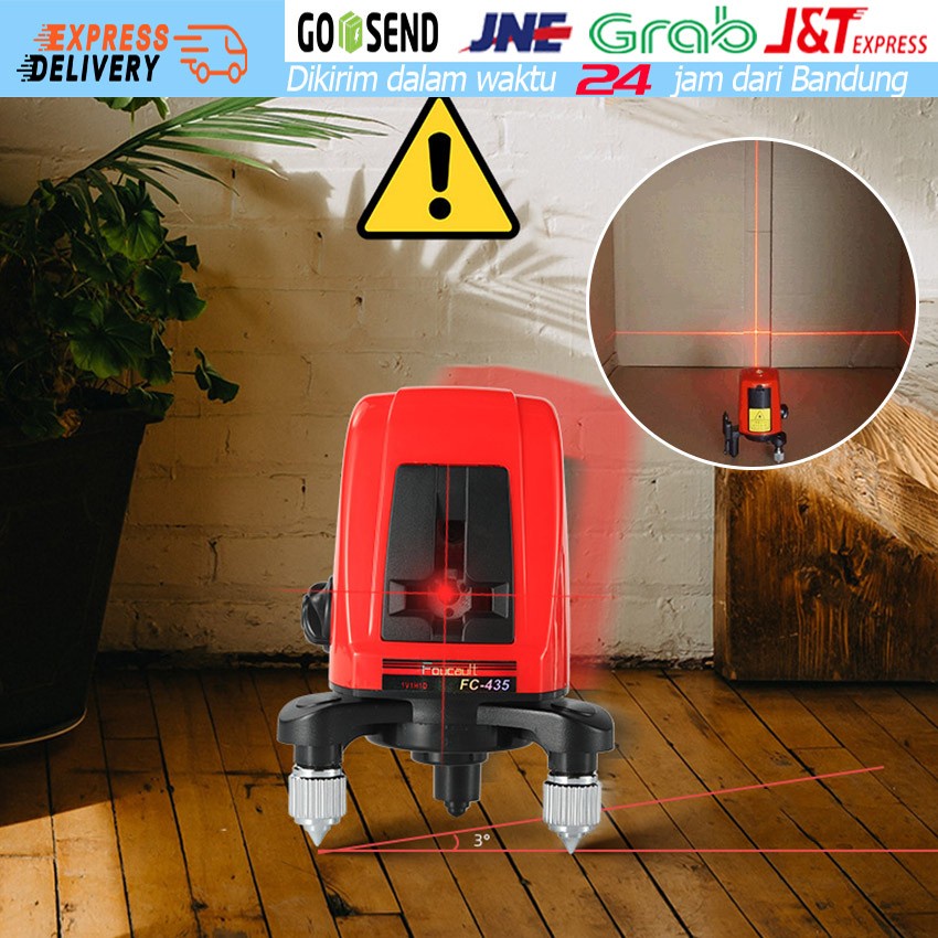 360 Derajat Self-leveling Cross Laser Level Waterpass Level Penggaris Laser
