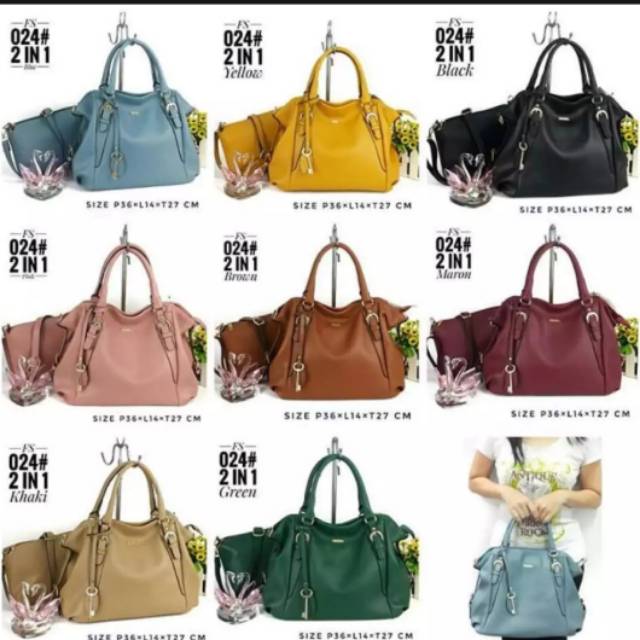 Tas bahu wanita fosil nora 2in1 gratis tas selempang