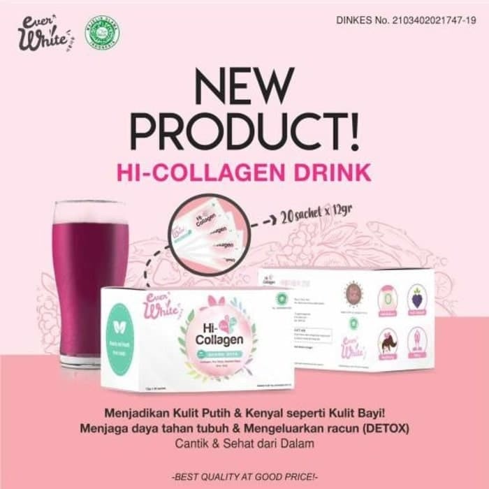 

tradisional-minuman- everwhite - hi-collagen powder drink (20 sachet) -minuman-tradisional.