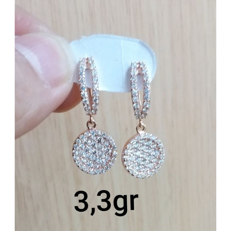 Anting wanita emas rosegold 75%