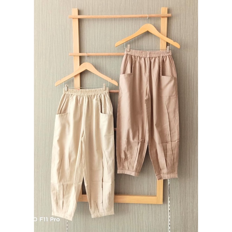 CoD- Hinata Pants- Celana Santai 7/9- Celana Kulot Wanita- Celana Baggy Rami Premium- Celana Panjang-4