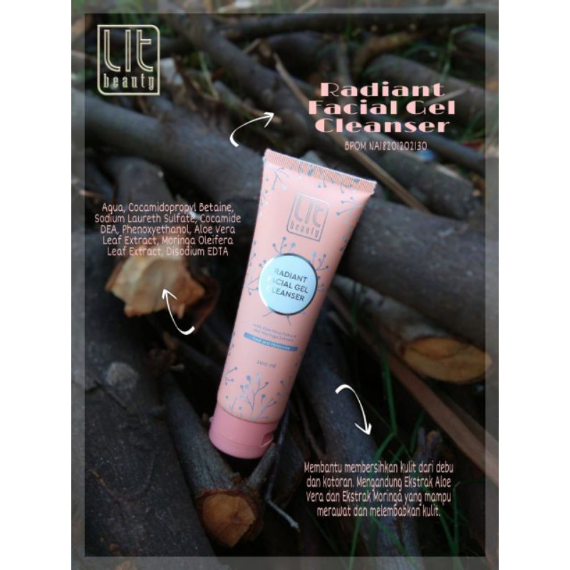 Radiant Facial Gel Cleanser. pembersih wajah bentul gel untuk semua jenis kulit