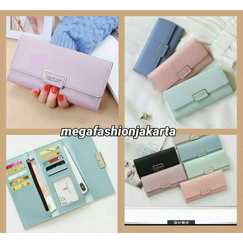 DOMPET WANITA IMPOR DOMPET PANJANG TIPIS DOMPET LIPAT PANJANG