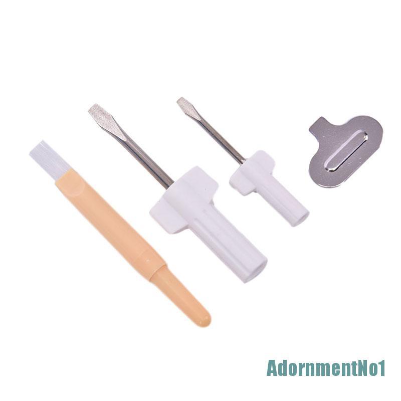 (AdornmentNo1) 4pcs / set Obeng + Sikat Pembersih Untuk Reparasi Mesin Jahit