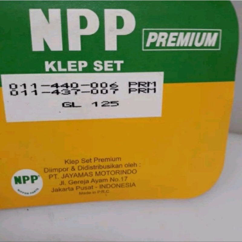 klep valve in ex set gl 125 original npp