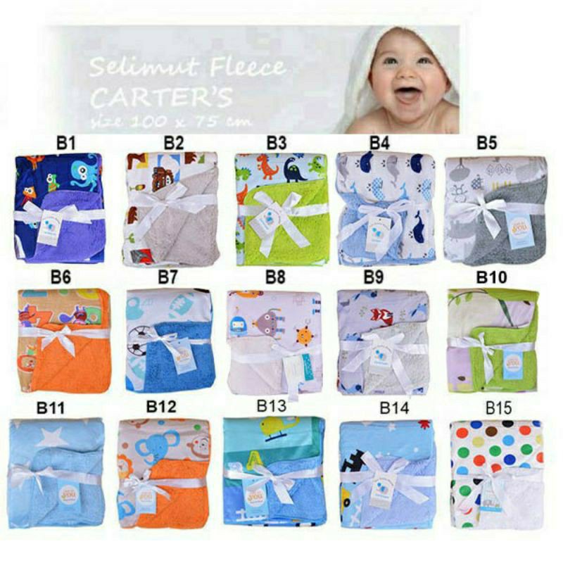 Selimut Bayi Jumbo Double Fleece BOLAK BALIK 102x76 cm CaterLove | Selimut Anak, Balita TANPA TOPI