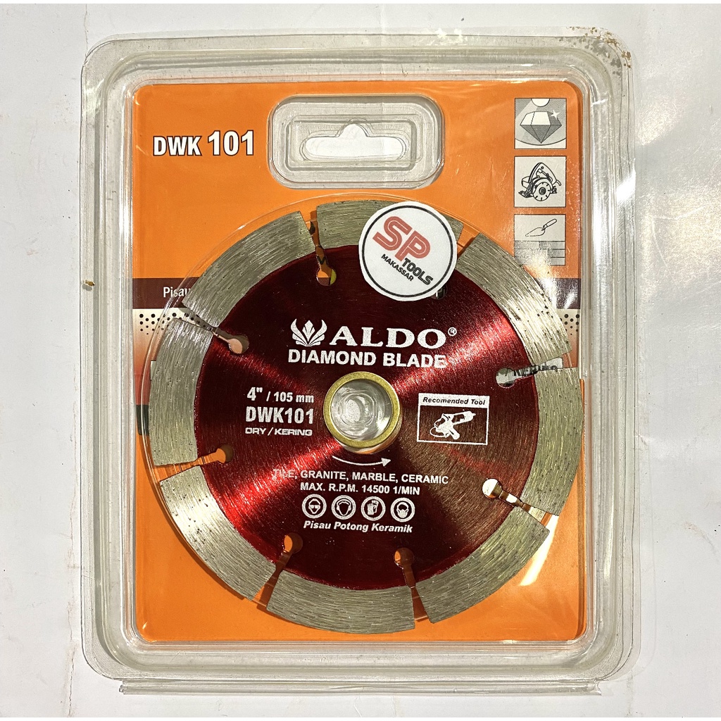 MATA GERINDA PISAU POTONG KERAMIK / GRANIT KERING DRY 4" 4 INCH ALDO DWK101 DWK 101