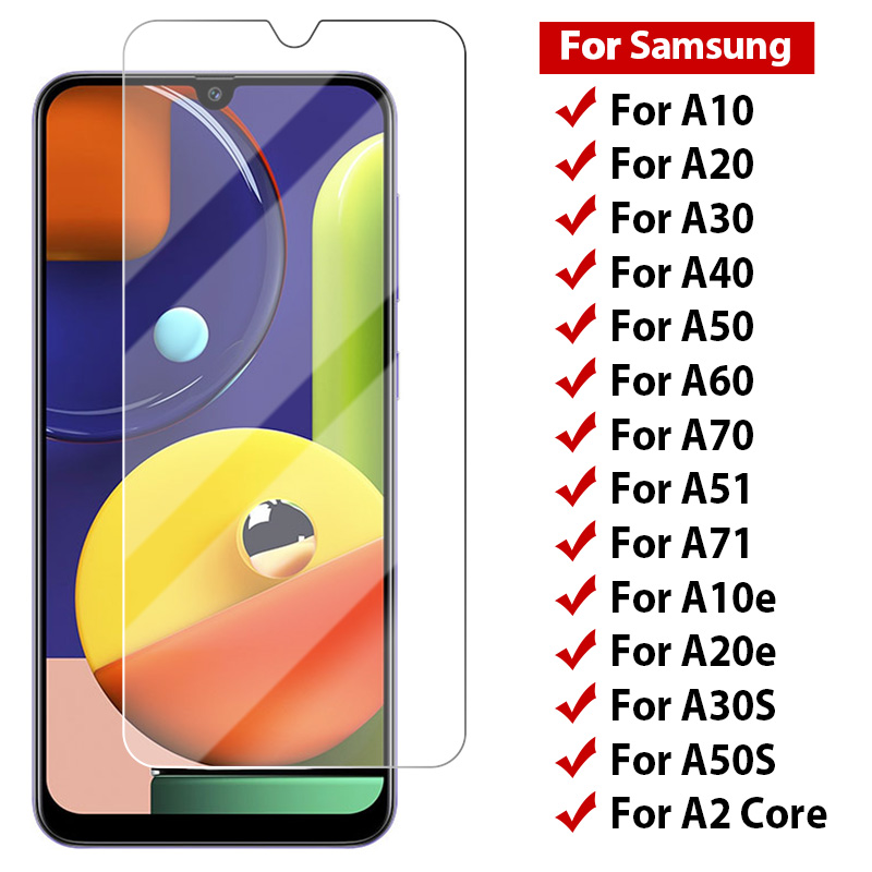 9H Hard Screen Protector for Samsung A51 A71 A50 A60 A30S A50S Tempered Glass on Galaxy A70 A30 A40 A20 A10 a20e A10E Front Film