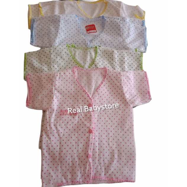 Baju Lengan Pendek Bayi Polkadot 6 Pcs