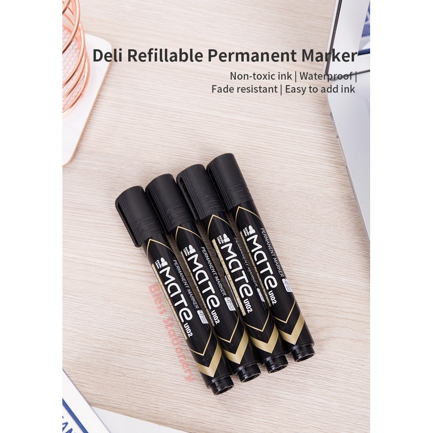 

Deli Spidol Permanen bisa isi ulang 1.5mm Refill refillable permanent marker - EU102xx