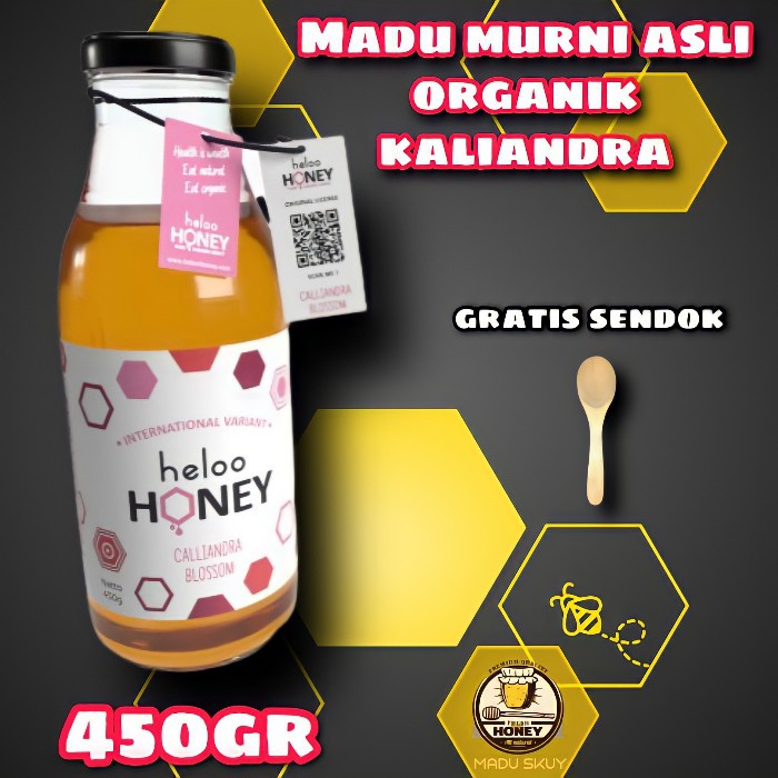 

Madu murni asli raw honey organik heloo pure honey 100% original nektar bunga kaliandra 450 gr