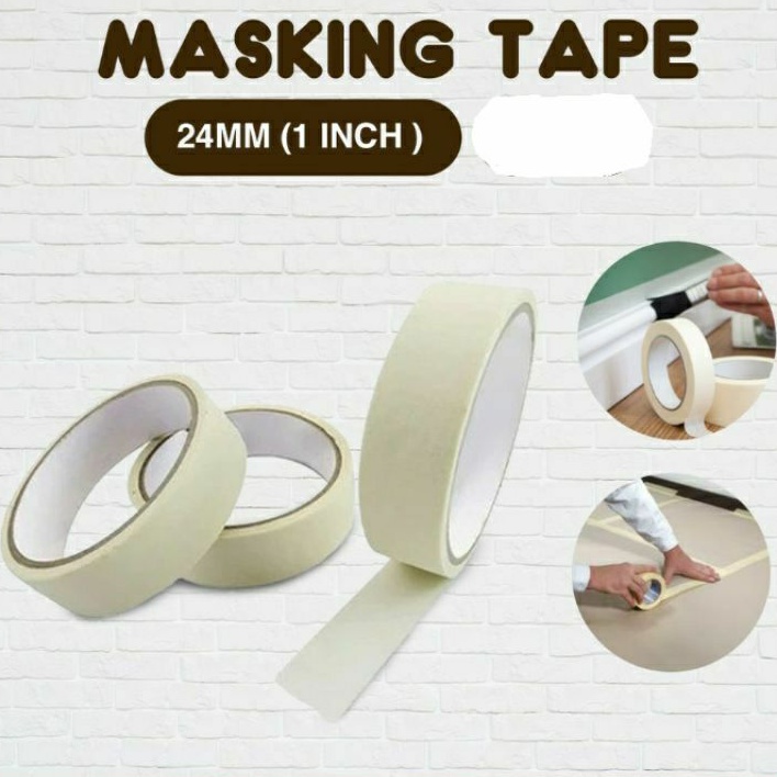 

MASKING TAPE 1 INCHI x 7 METER LAKBAN SELOTIP KERTAS