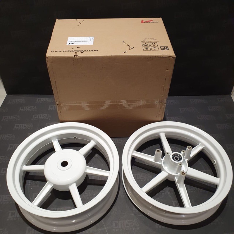 Velg Racing VRossi Zigen Model Venom Starmax Ring 14 Palang 6 Yamaha Aerox Putih