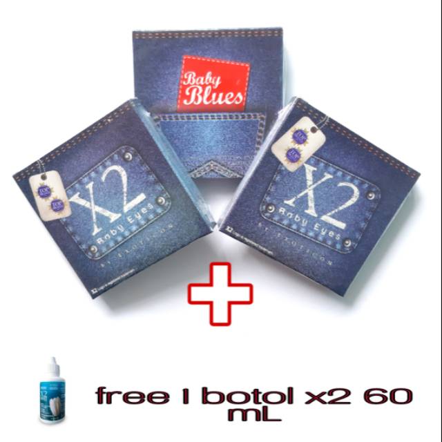 SOFTLENS X2 BABY BLUES 15 MM + FREE 1 BTL X2 60 ML
