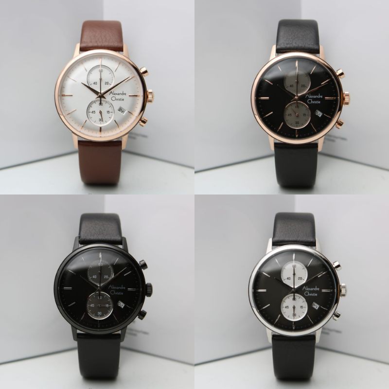 Premium (RRW) JAM TANGAN PRIA ALEXANDRE CHRISTIE AC 6572 / AC6572 LEATHER ORIGINAL Distributor