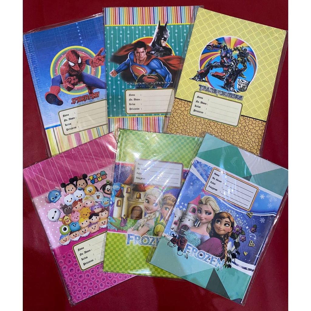 

(1 Pak Isi 20 Lembar) Sampul Buku Tulis Karakter / Sampul Art Paper 70 Gsm Fancy