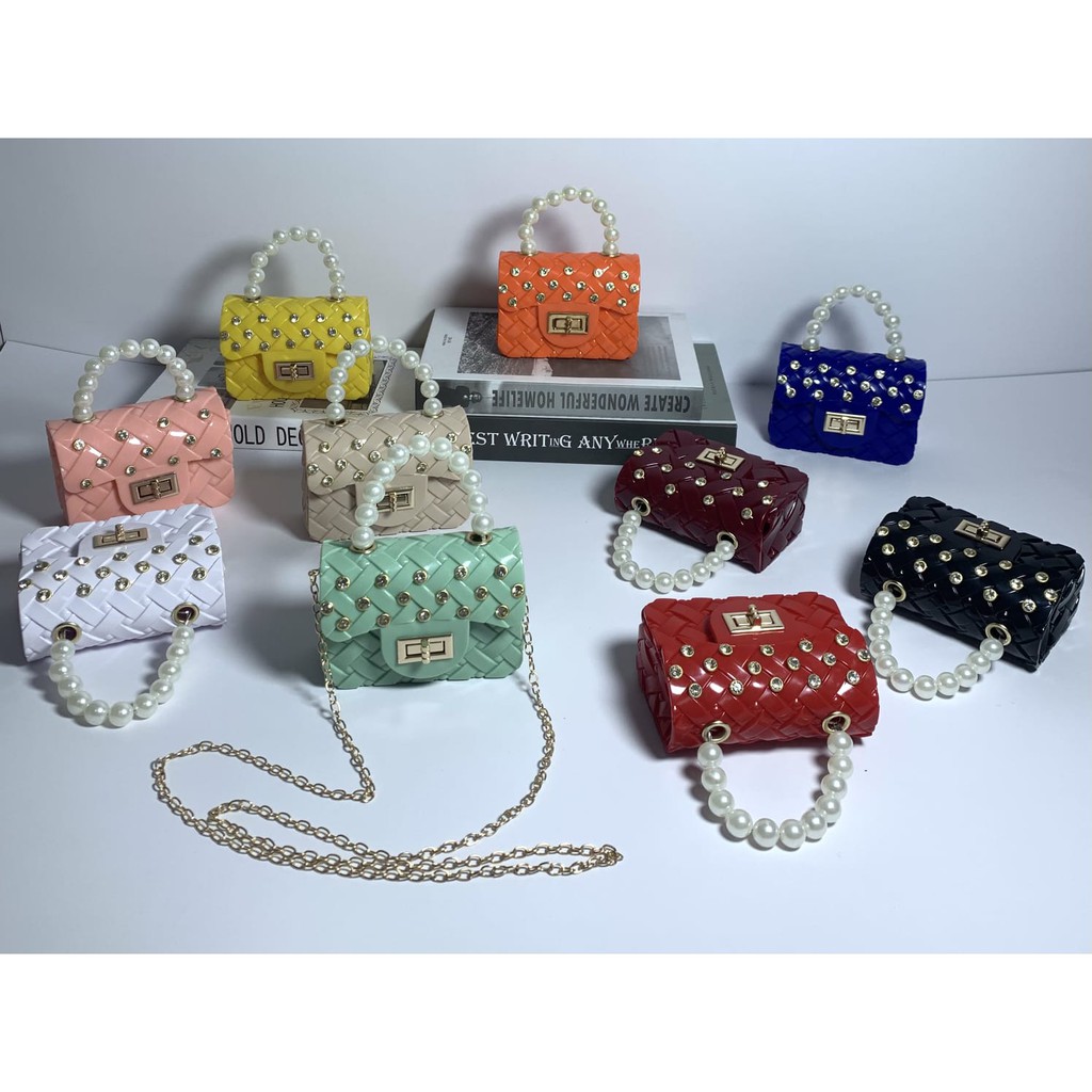 PX 444  Tas Import - Tas Pesta - Tas Jelly Mutiara Permata 14 Buah