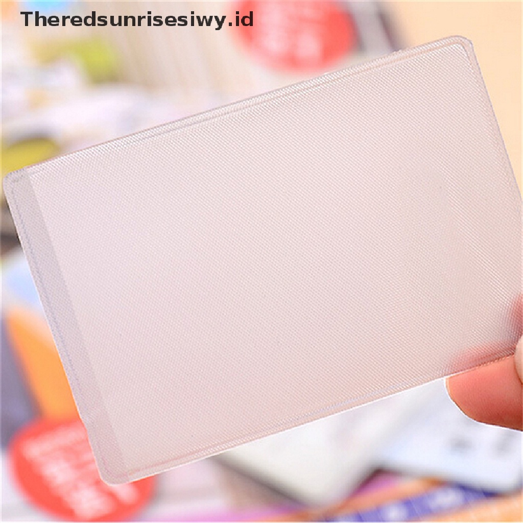 (Theredsunrisesiwy.Id) 10pcs Cover Pelindung Kartu Kredit / Identitas / Bisnis Bahan Pvc Frosted