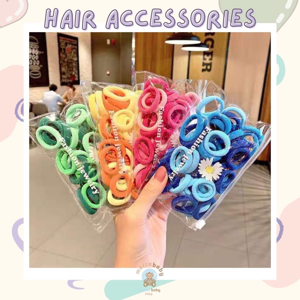 MBSS - IKAT RAMBUT BON-BON 50PCS Karet Polos Korea Karet Simple Elegan Kuncir Rambut