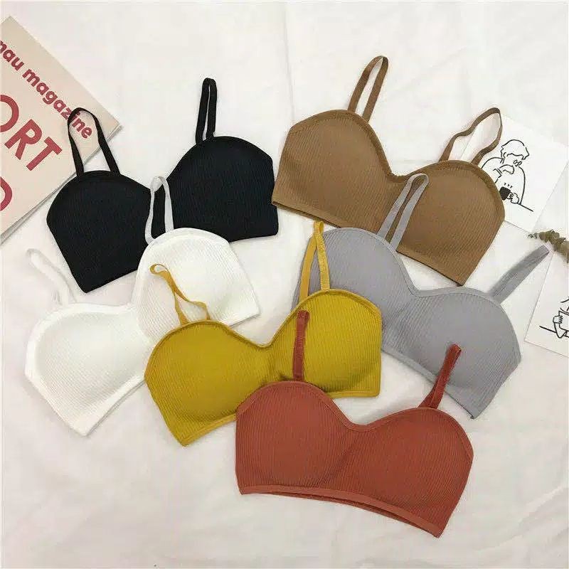 Bra Wanita Tanpa Kawat Bahan Halus Pakaian Dalam Bralette Push Up Elastis Sexy