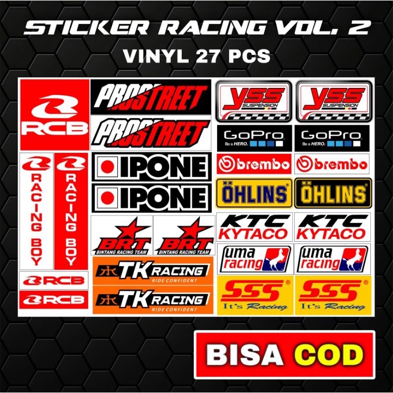 Stiker Racing Pack Stiker Sponsor Stiker Helm Stiker Motor Sticker Motor