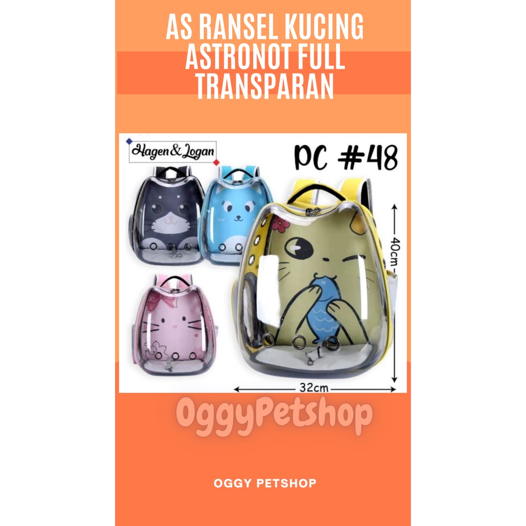 Tas Ransel Kucing Astronot Full Transparan Pet Cargo Tas Hewan - 6 Pilihan Warna