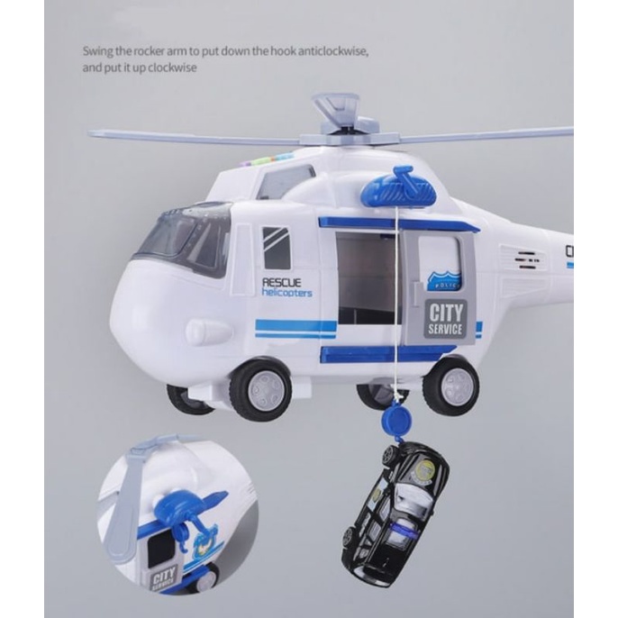 PROMO mainan helikopter set mobil - orbital receiving helicopter toy