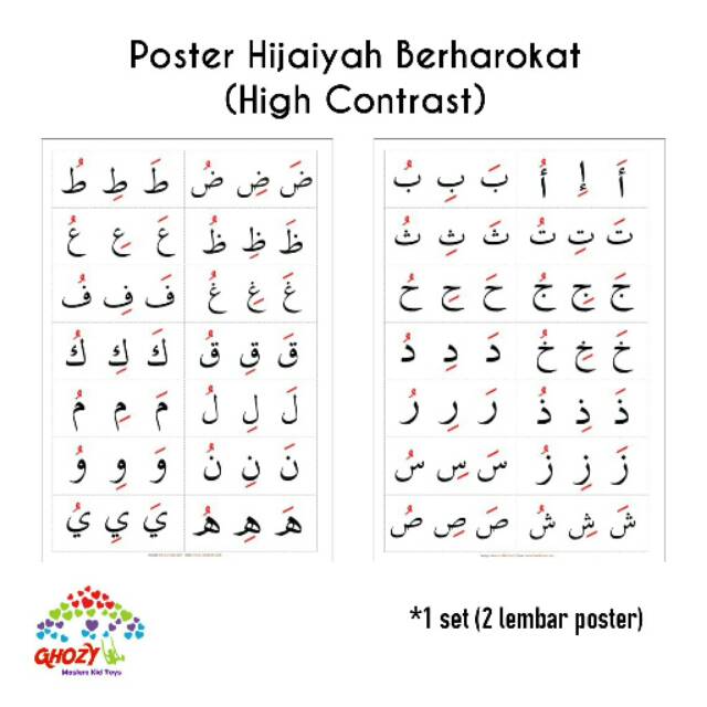  POSTER  HIJAIYAH  BERHAROKAT HIGH CONTRAST POSTER  HURUF  