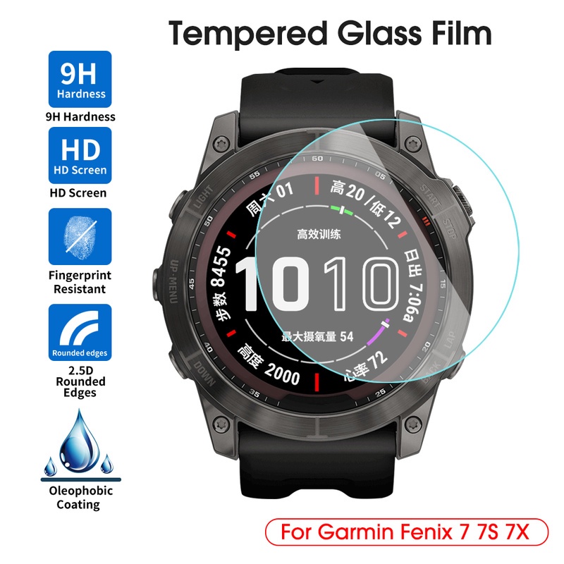 Tempered Glass Pelindung Layar Garmin Fenix7 7S 7X Full Coverage 9H Anti Silau Sidik Jari