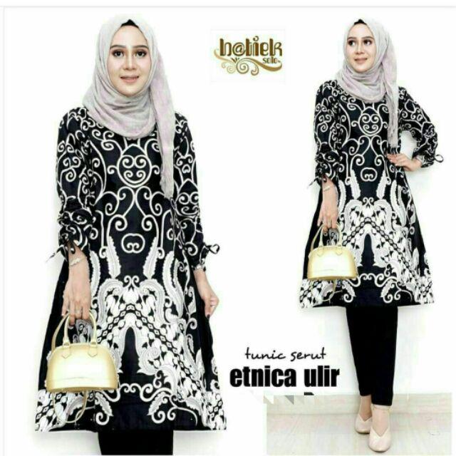 Terlaris Serut Genes Jelita Tunic Navbor Yelbor Whitbor Creambor Tunik Batik Modern Hrb030 Dolbi Dob