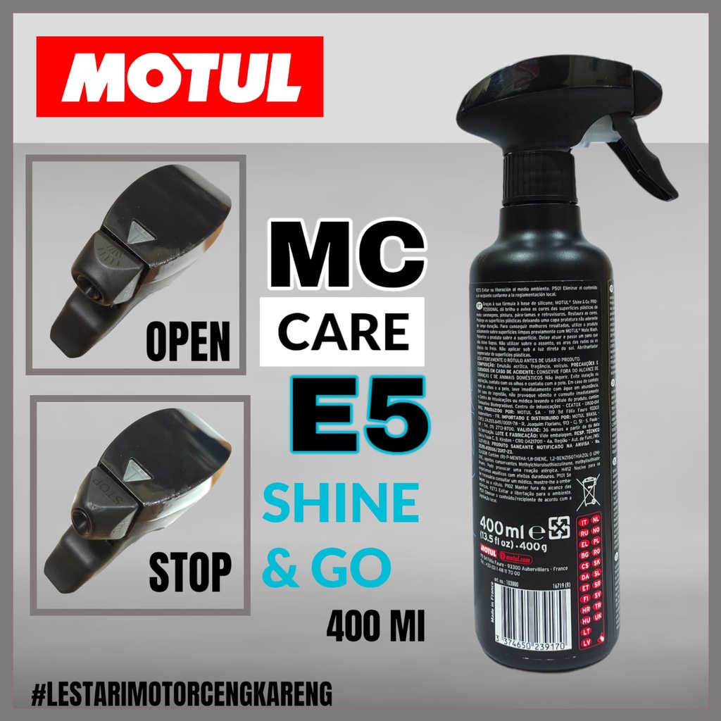 PENGKILAT PEMBERSIH BODY BODI MOTOR MOTUL SHINE &amp; GO MC CARE E5 400ML