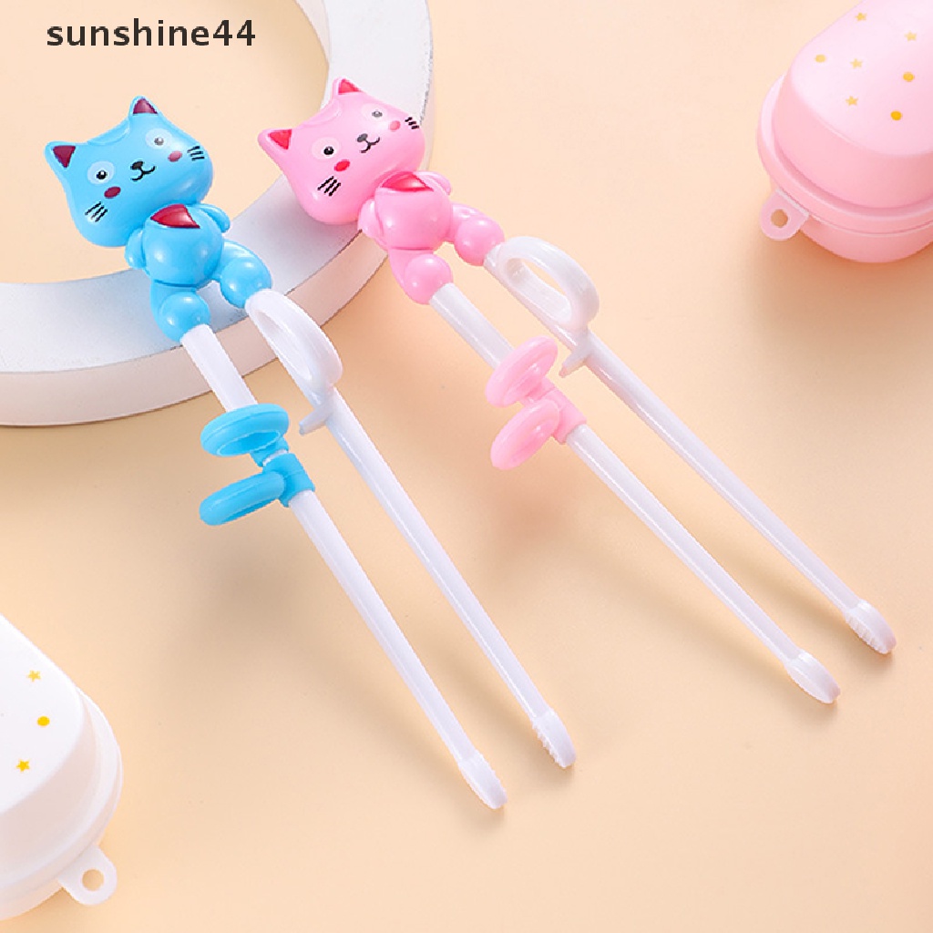 Sunshine 1 Pasang Sumpit Anak Bentuk Kepala Hewan Kartun Untuk Latihan Makan