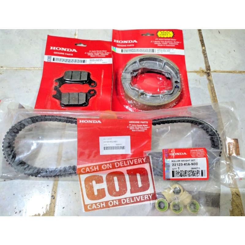 Kampas rem depan belakang Vbelt roler K0J Honda Deluxe Genio Beat LED Scoopy new prestige Honda beat